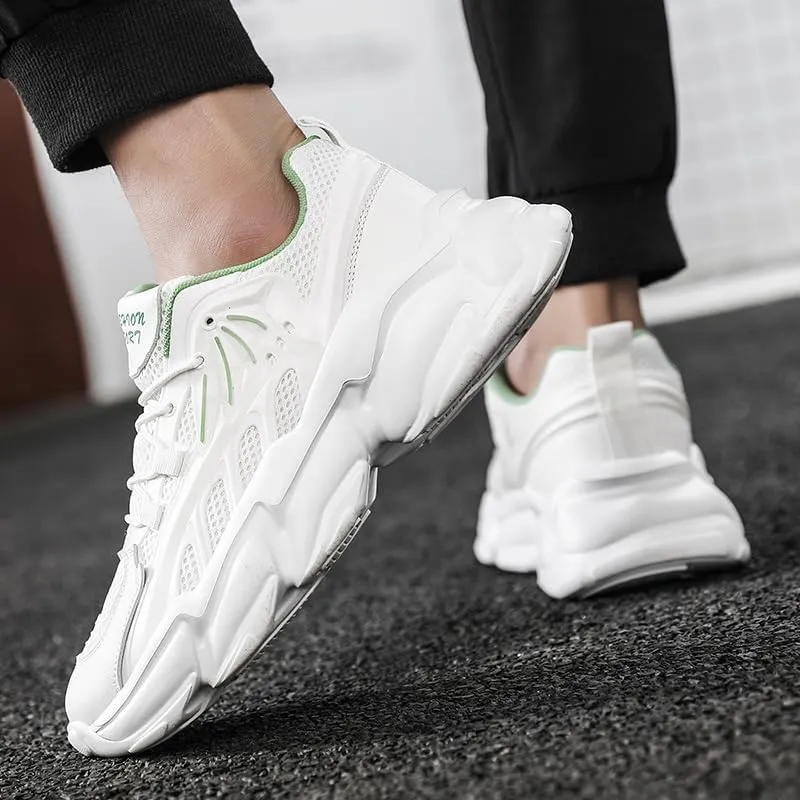 Men's Walking Shoes Breathable Gym Sneakers Mens Fashion Sneakers Running Walking Shoes Lace Up Casual Comfortable Work Tennis Sport Athletic Trainers Shoes Size 6.5-10