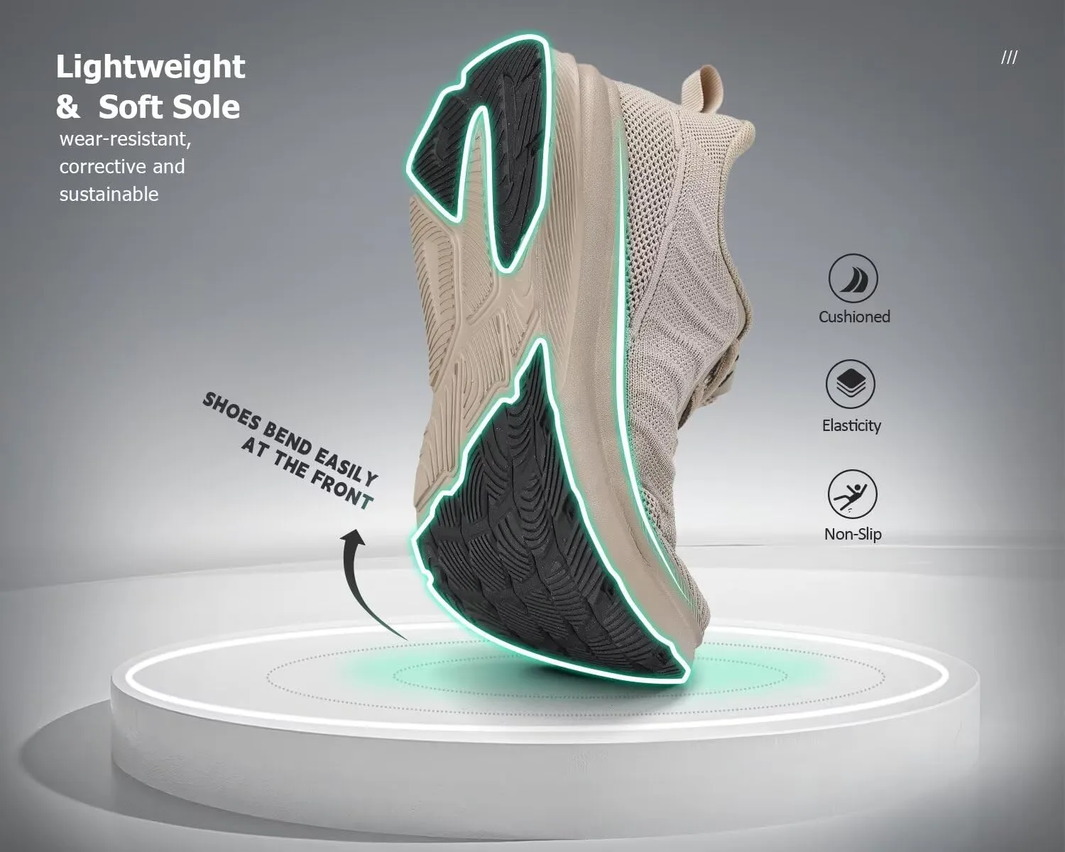 Mens Wide Walking Shoes Soft Sole Non Slip Running Comfortable Tennis Breathable Athletic Gym Workout Sport Sneakers