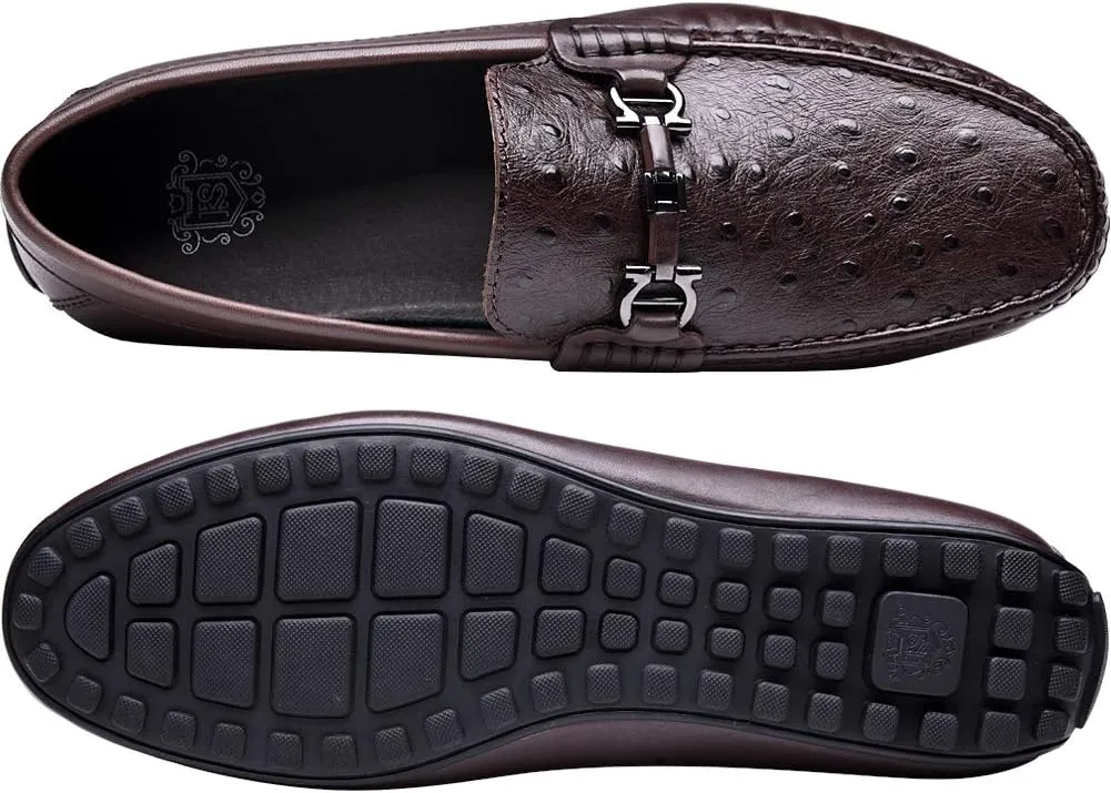 Mens's Loafers Genuine Leather Penny Loafers Slip on Casual Shoes Non Slip Lightweight Office Shoes