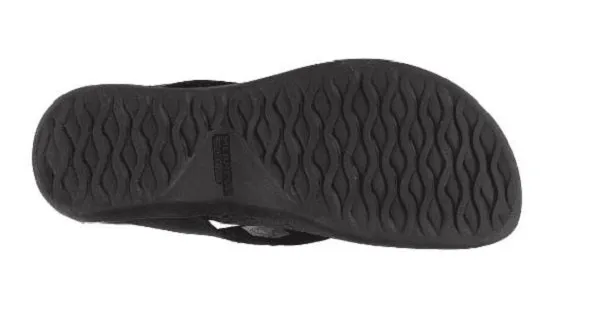Merrell Women's Black Full Grain Leather District Mahana Post Thong Comfort Sandal J97326