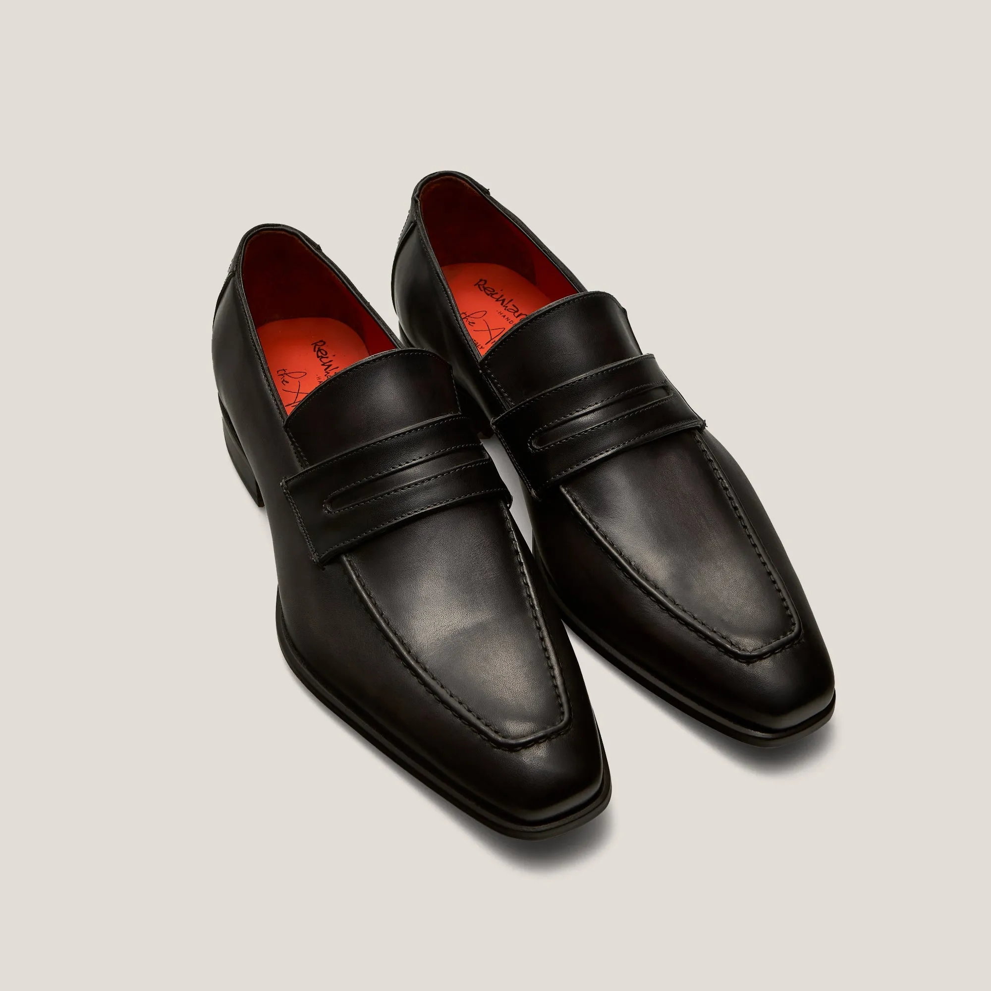 Milano - Dark Grey Leather - Penny Loafers