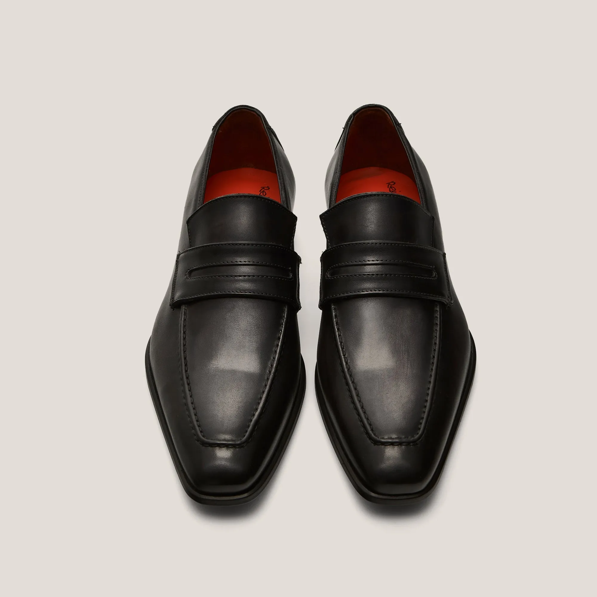Milano - Dark Grey Leather - Penny Loafers