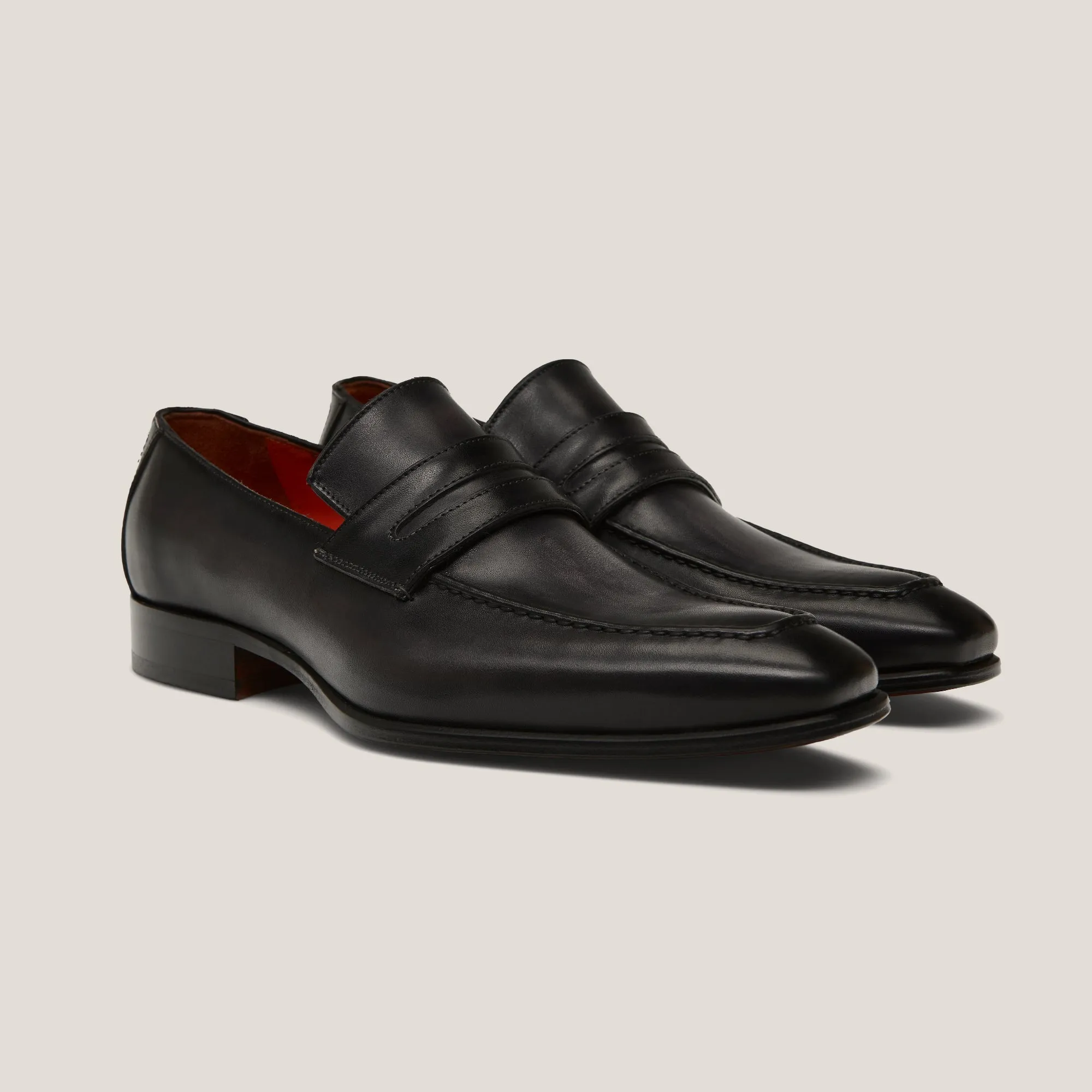 Milano - Dark Grey Leather - Penny Loafers