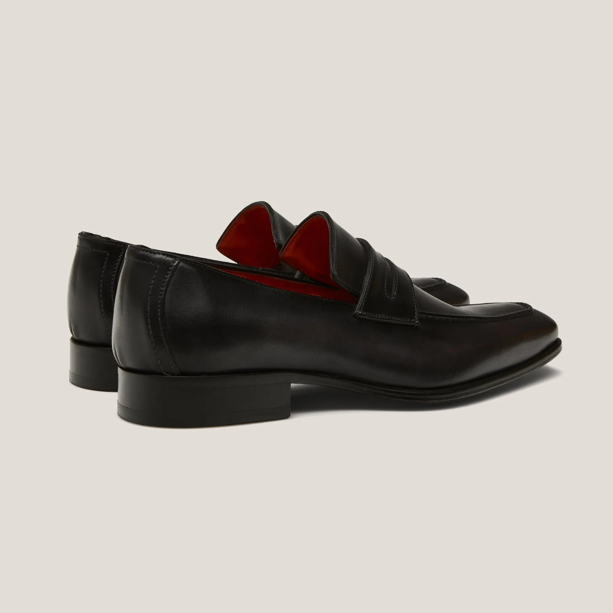 Milano - Dark Grey Leather - Penny Loafers