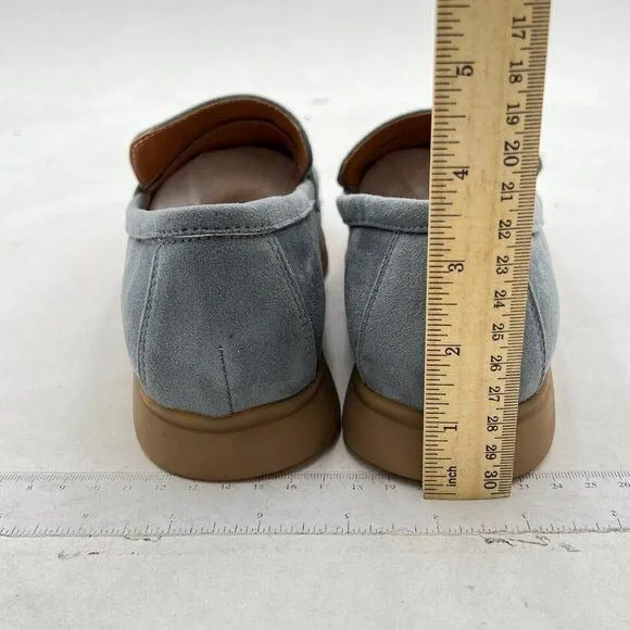 Milooey Steel Blue Round Toe Loafers Slip On Moccasins Driving Penny Loafers