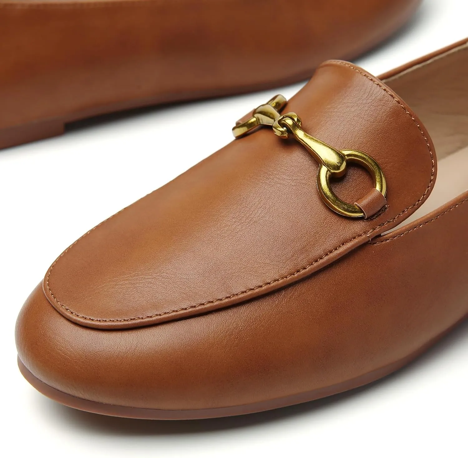 Minorsu Buckle Loafers for Women Slip On Round Toe Dress Flats Business Casual Work Driving Shoes