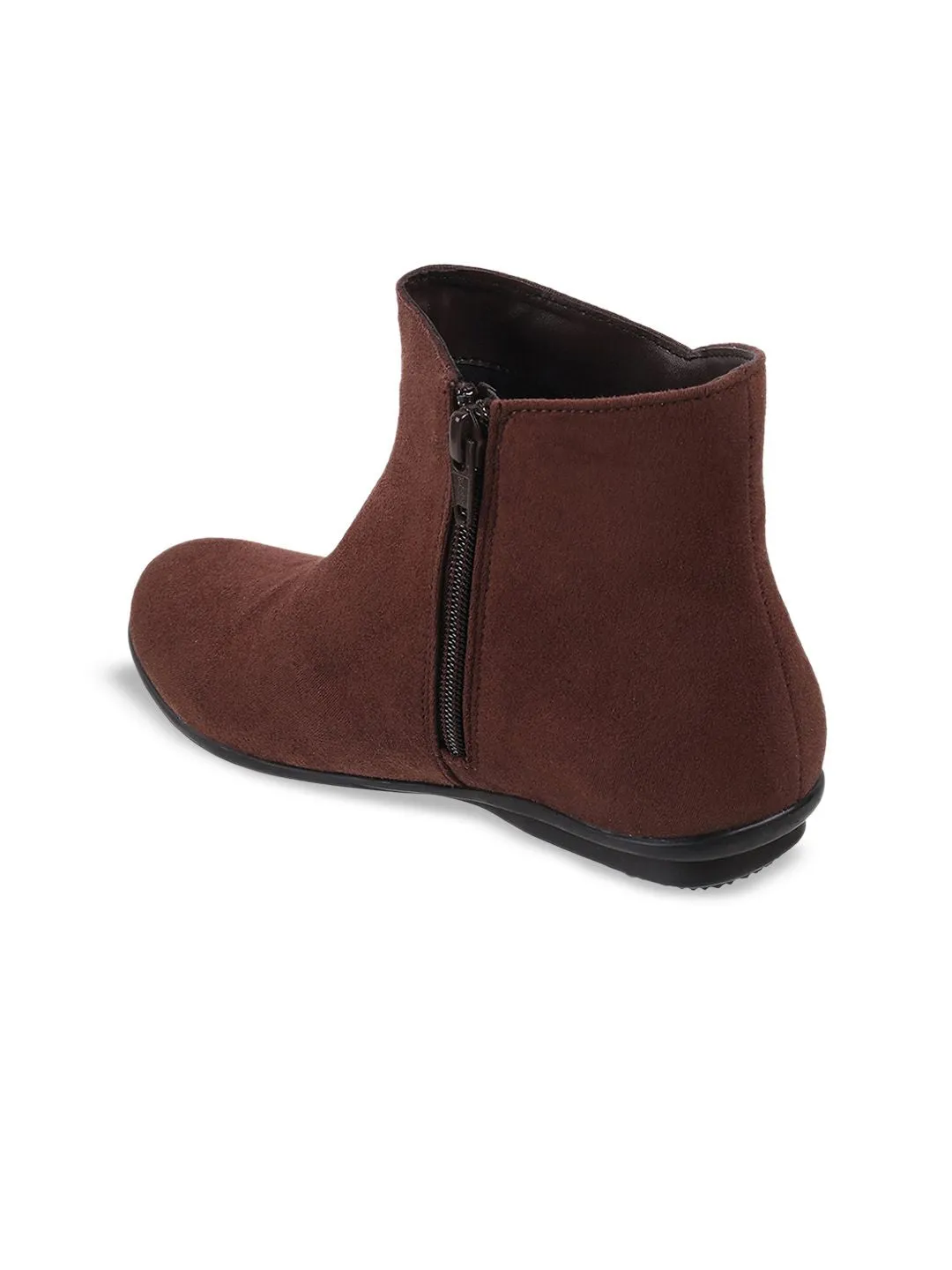 Mochi Women Brown Suede Flat Boots