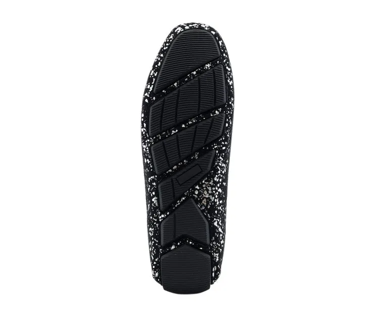 Monty Silver Glitter Driving Loafers