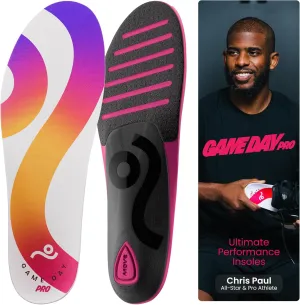 MOVE Game Day Pro- Ultimate Performance Sports Insoles for Basketball, Volleyball, Football, Tennis, Athletics, Baseball, Running, and Active Lifestyle. Extra Shock Absorption (M 10-10.5/WM 11.5-12)