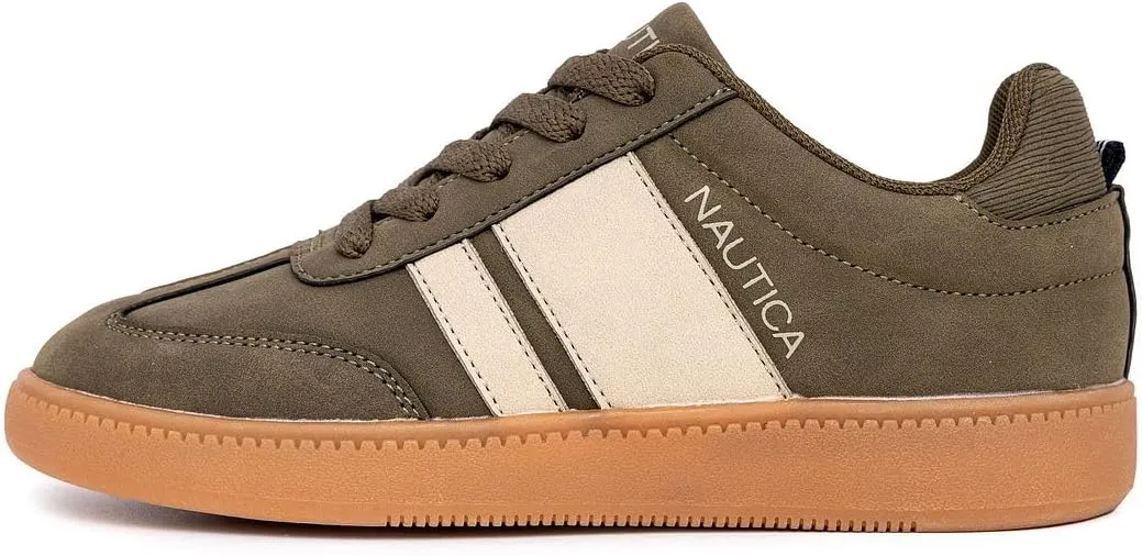 Nautica Boys Girls Casual Fashion Shoes – Comfortable Soccer Classic Walking Tennis Sneakers for Kids – Breathable, Lightweight & Flexible (Lace Up/Bungee) (Low-Top/High Top)