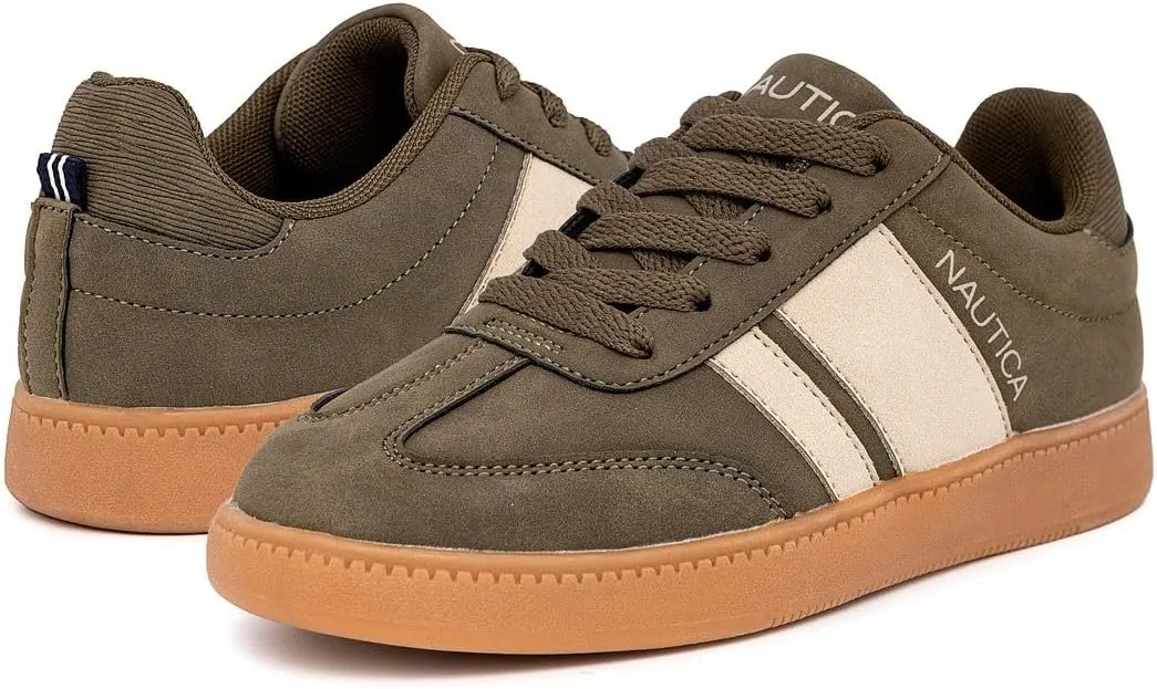 Nautica Boys Girls Casual Fashion Shoes – Comfortable Soccer Classic Walking Tennis Sneakers for Kids – Breathable, Lightweight & Flexible (Lace Up/Bungee) (Low-Top/High Top)