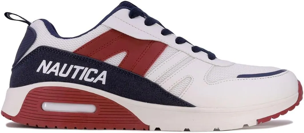 Nautica Men's Black Low-Top Fashion Sneakers – Lightweight Lace-Up Athletic Trainers for Walking, Basketball, and Everyday Style – Backshore
