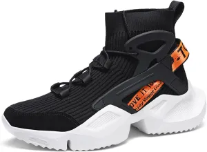 Niepce Inc Streetwear High Top Fashion Men's Knit Chunky Sneakers