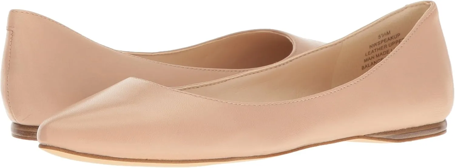 Nine West Women's Speakup Leather Pointed Toe Flat