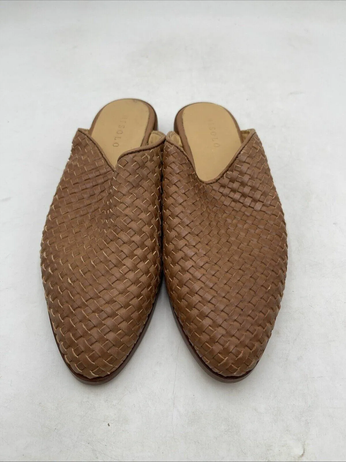 Nisolo Ama Woven Mule Sandals Brown Size 6 - Very Good