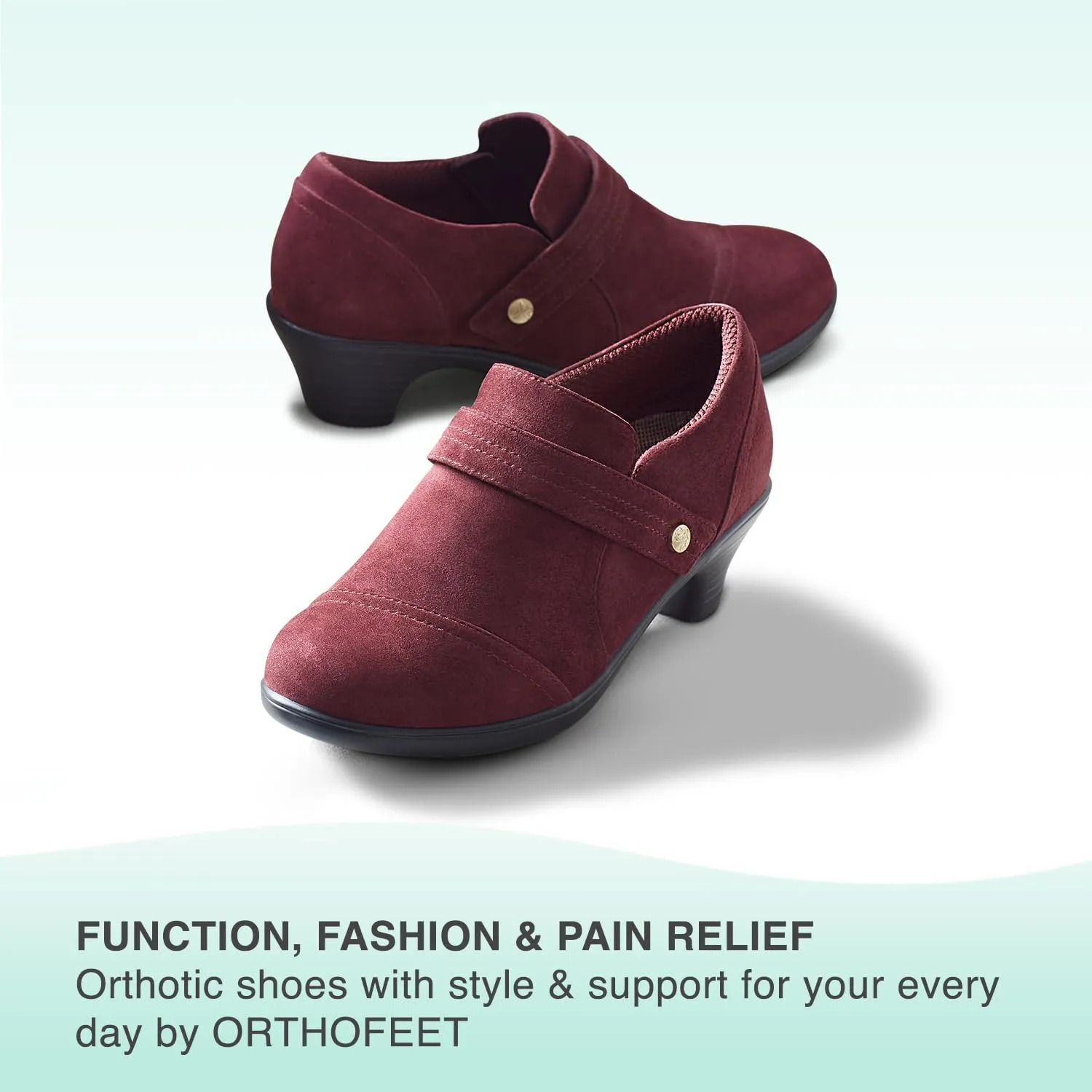 Orthofeet Women's Orthopedic Leather Eva Wedge Shoe for Foot Pain Relief