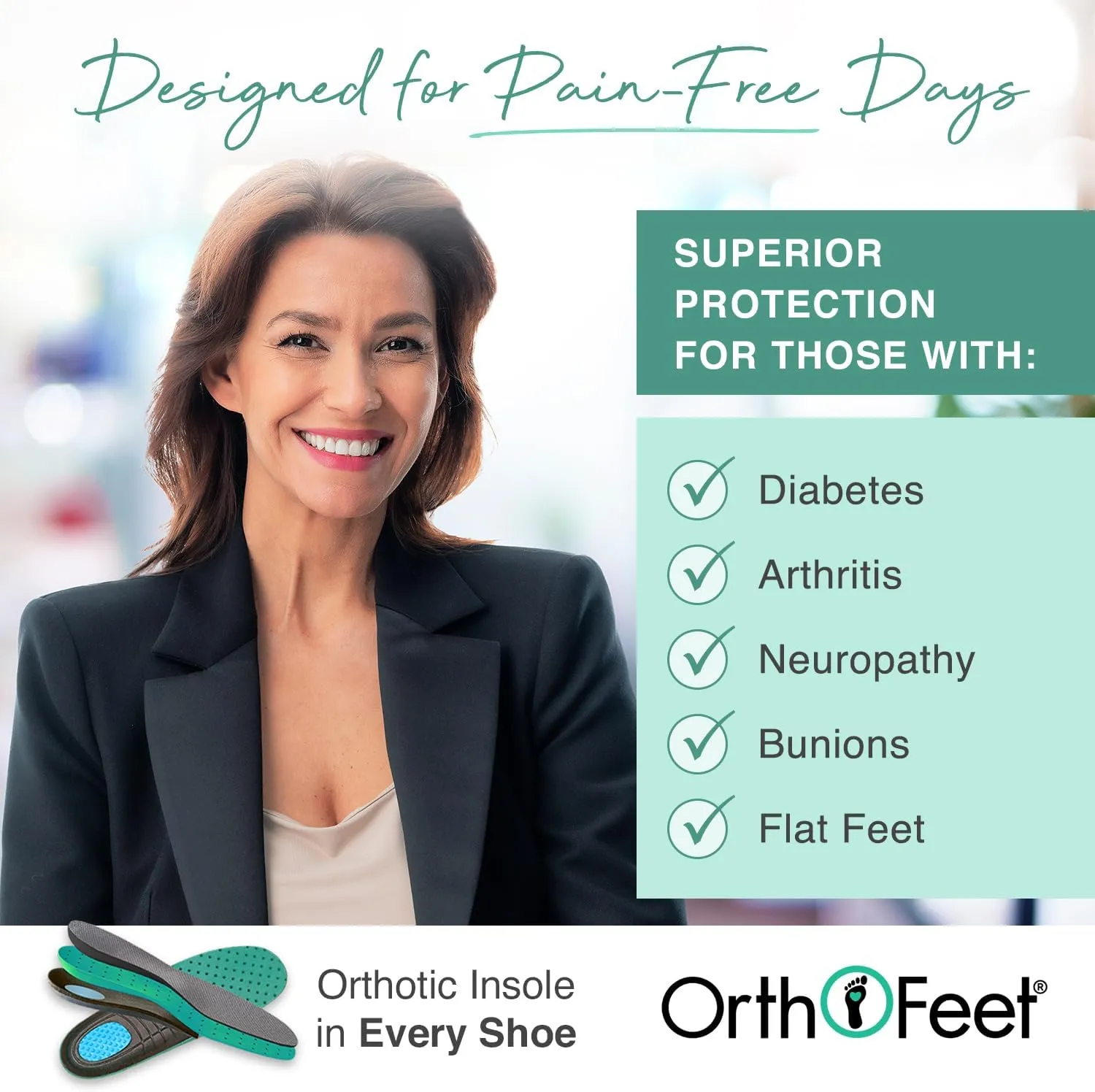 Orthofeet Women's Orthopedic Leather Eva Wedge Shoe for Foot Pain Relief