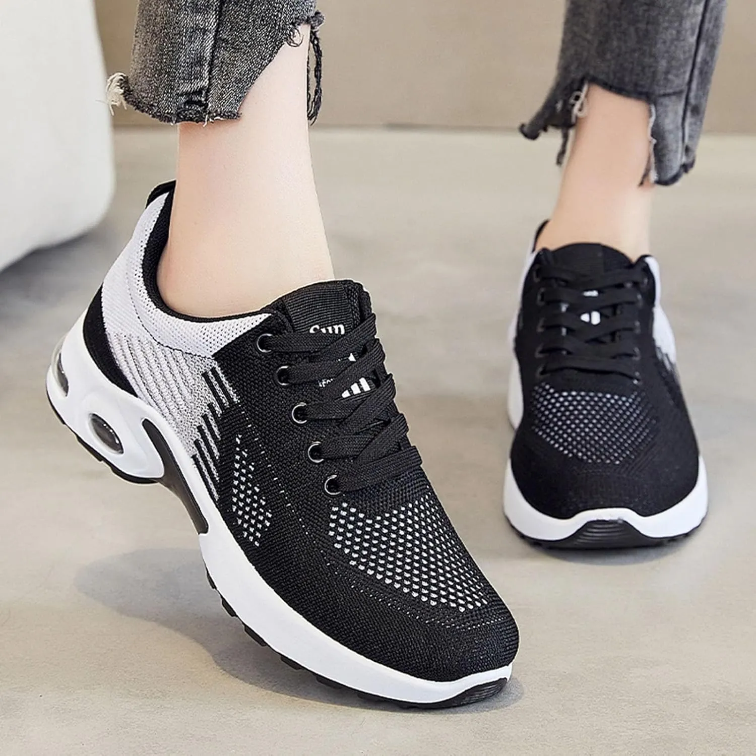 Orthopedic Tennis Shoes for Women, Air Cushion Comfort Wear Orthowear Shoes for Women with Arch Support, Women's Fashion Sneakers Breathable Sports Casual Walking Running Jogging Shoe