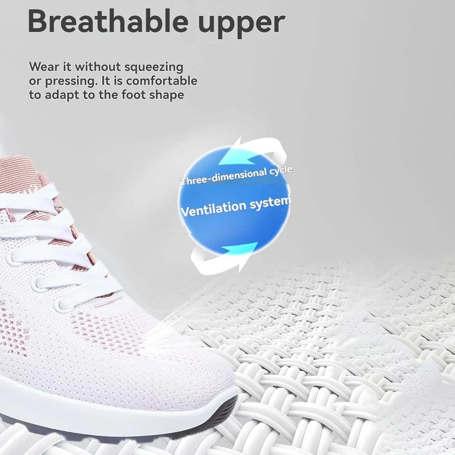 Orthopedic Tennis Shoes for Women, Air Cushion Comfort Wear Orthowear Shoes for Women with Arch Support, Women's Fashion Sneakers Breathable Sports Casual Walking Running Jogging Shoe