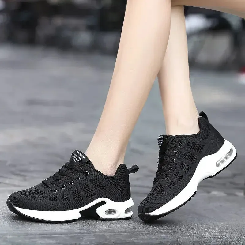Outdoor Breathable Mesh Sneakers - Height Increasing Light Walking Shoes