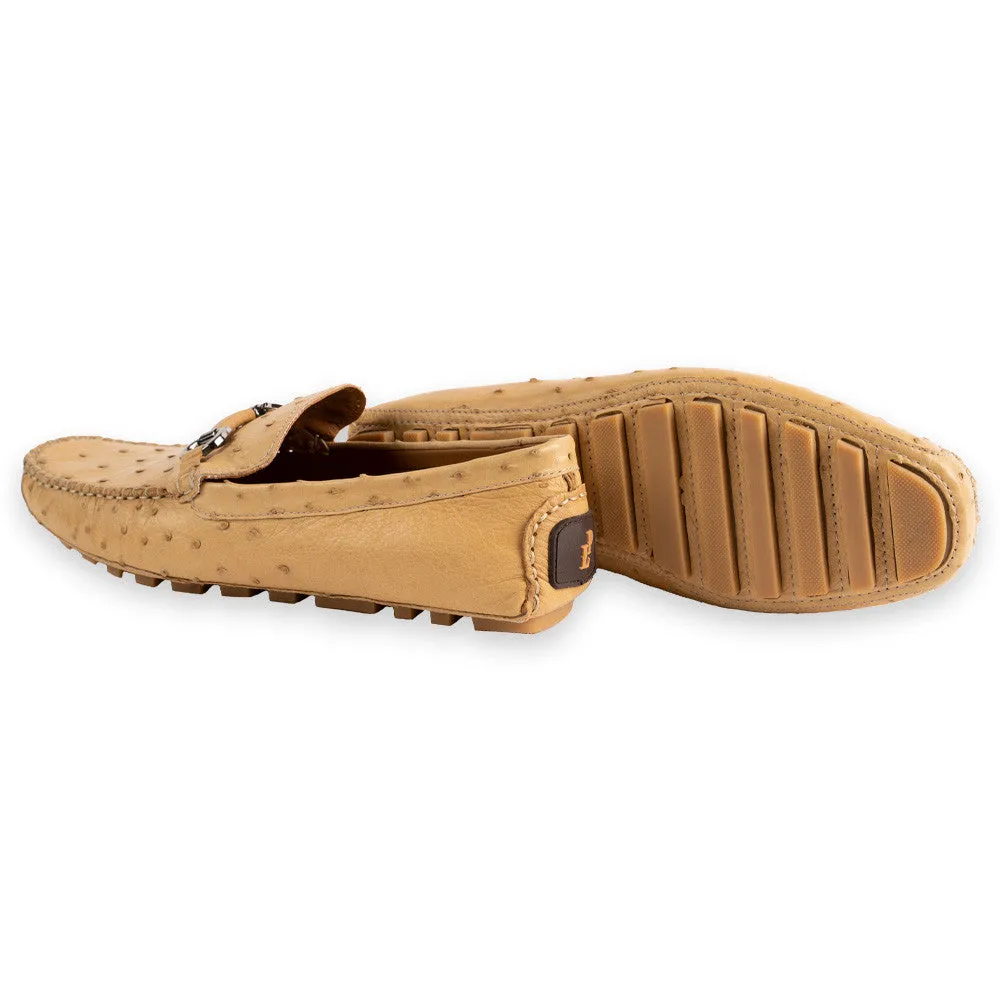 P01401 Palm beach Genuine Ostrich Driver- Beige
