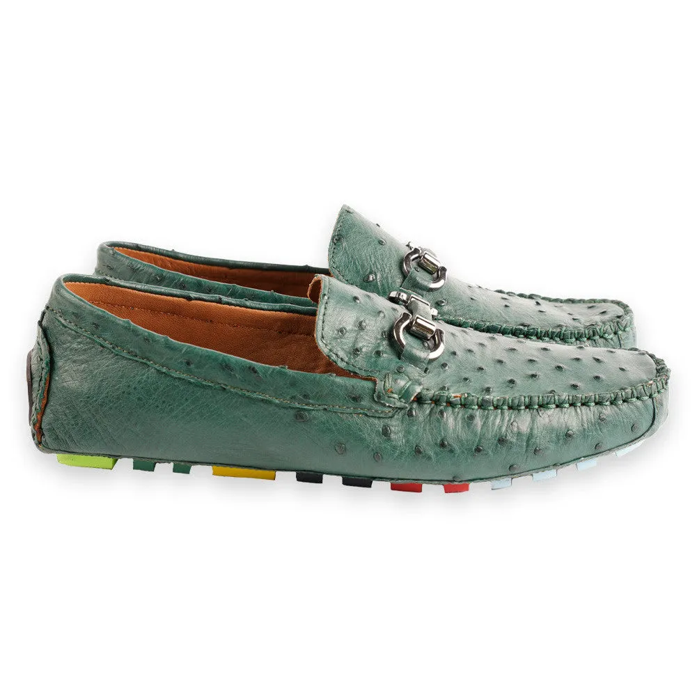 P01405 Palm beach Genuine Ostrich Driver- Green