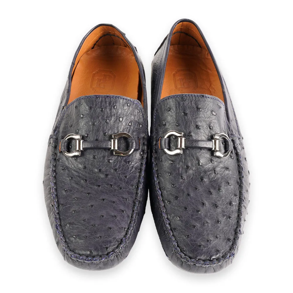 P01408 Palm beach Genuine Ostrich Driver- Navy