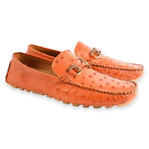 P014091 Palm beach Genuine Ostrich Driver- Sport Rust