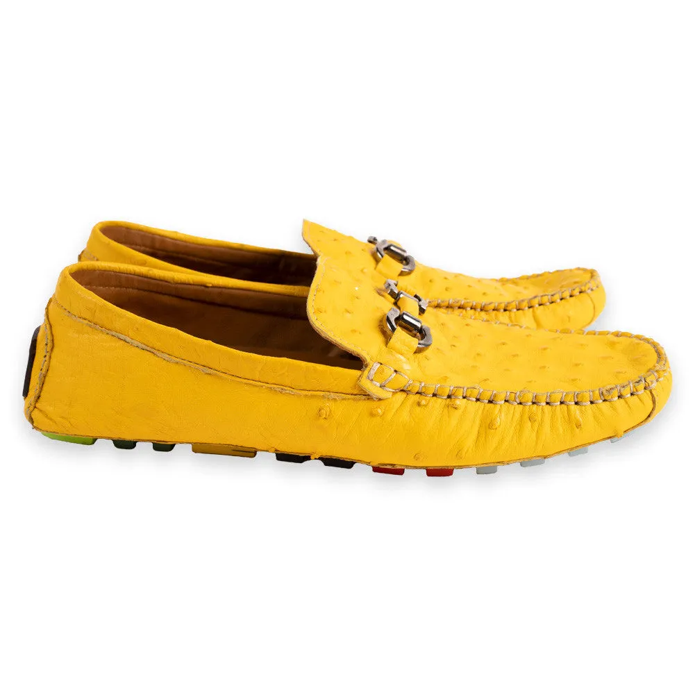 P014093 -Palm Beach Genuine Ostrich Driver-Yellow