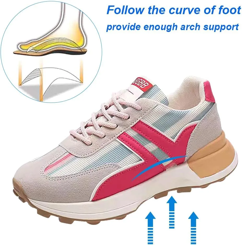 Padgene Sneakers for Women Casual Walking Shoes Comfortable Tennis Lace Up Non-Slip Running Shoes Womens Fashion Sneakers