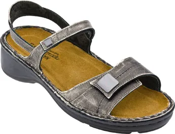 Papaya Metallic Leather Adjustable Backstrap Sandal Naot Womens Shoes