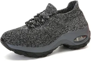 pearlzone Women's Running Shoes Breathable Air Cushion Sneakers Elastic Tennis Sneakers,Comfortable Shape Shoes for Jogging Work Running