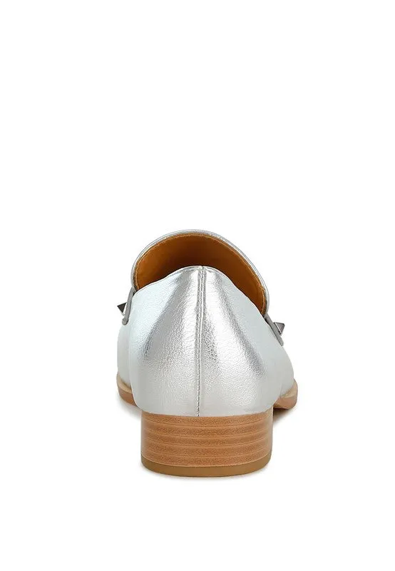Penny Strap Metallic Loafers
