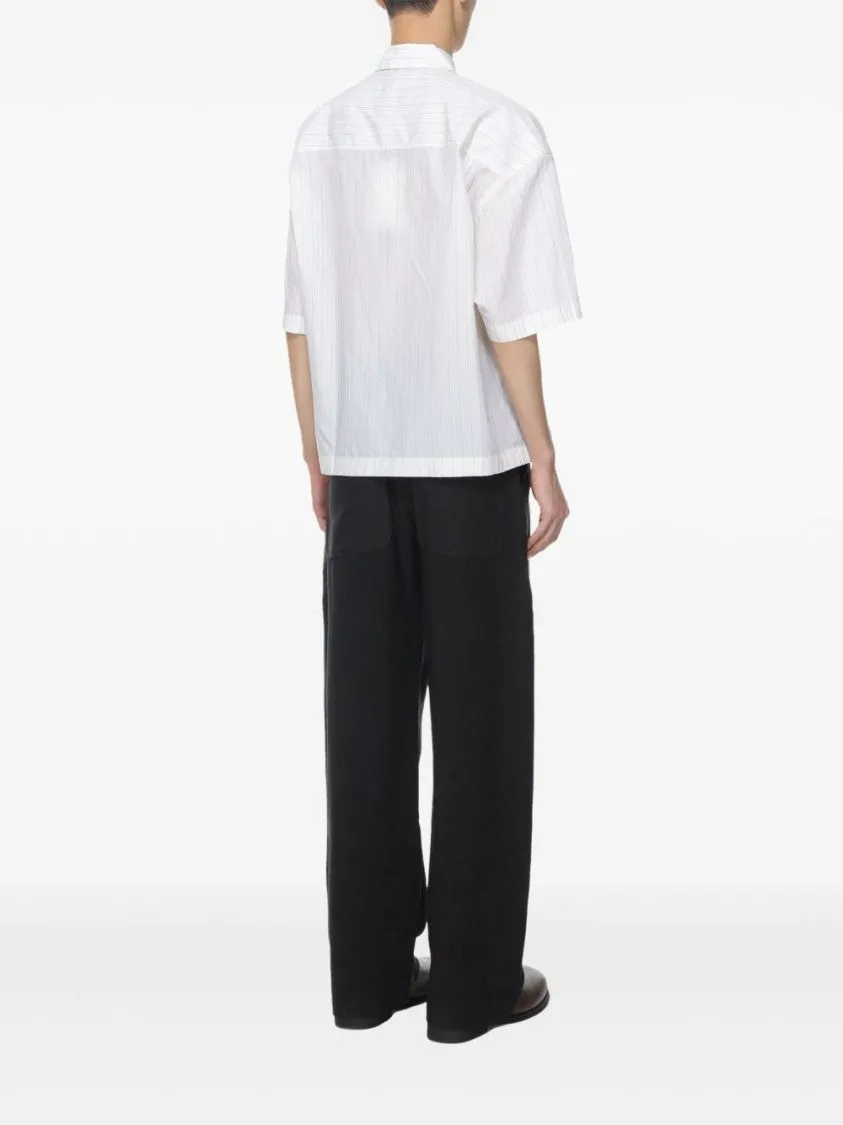 Pinstripe Pattern Short Sleeve Shirt