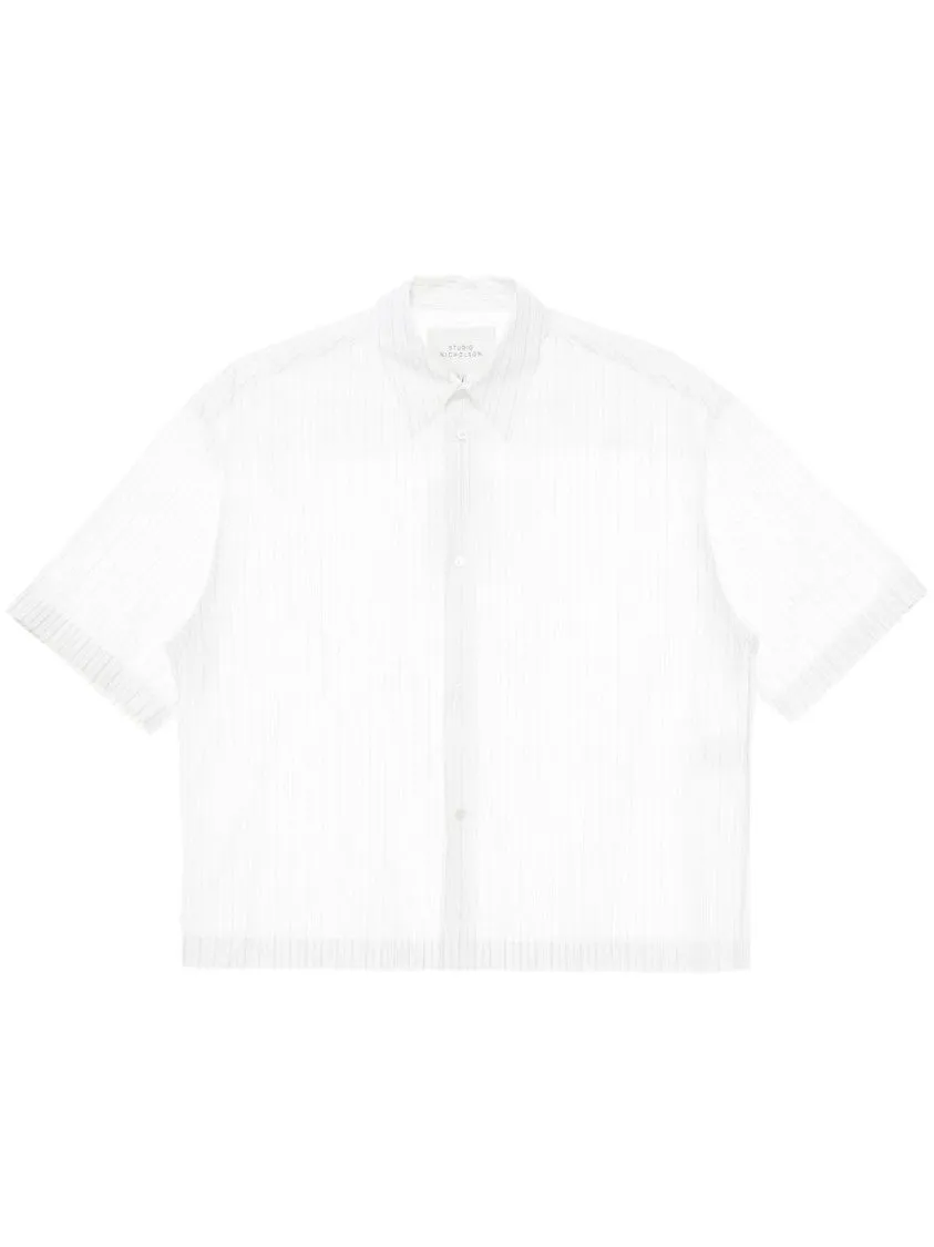 Pinstripe Pattern Short Sleeve Shirt