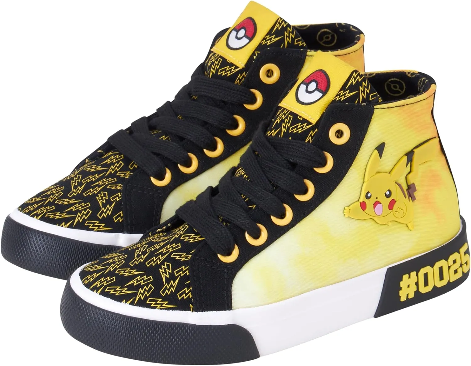 Pokemon Boys’ Pikachu Shoes – Canvas High Top Sneakers – Kids Youth Lightweight Running Shoes (11-3)