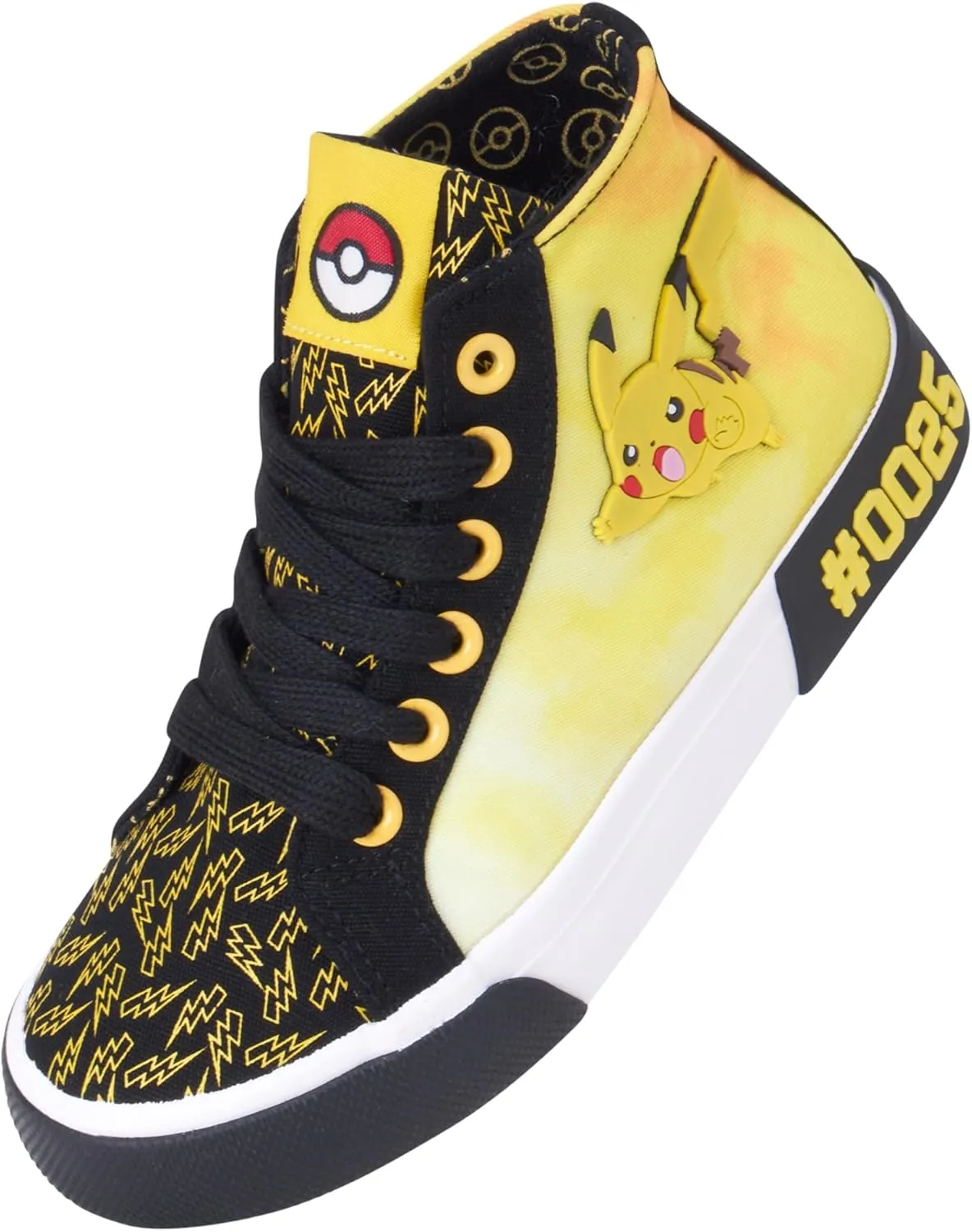 Pokemon Boys’ Pikachu Shoes – Canvas High Top Sneakers – Kids Youth Lightweight Running Shoes (11-3)