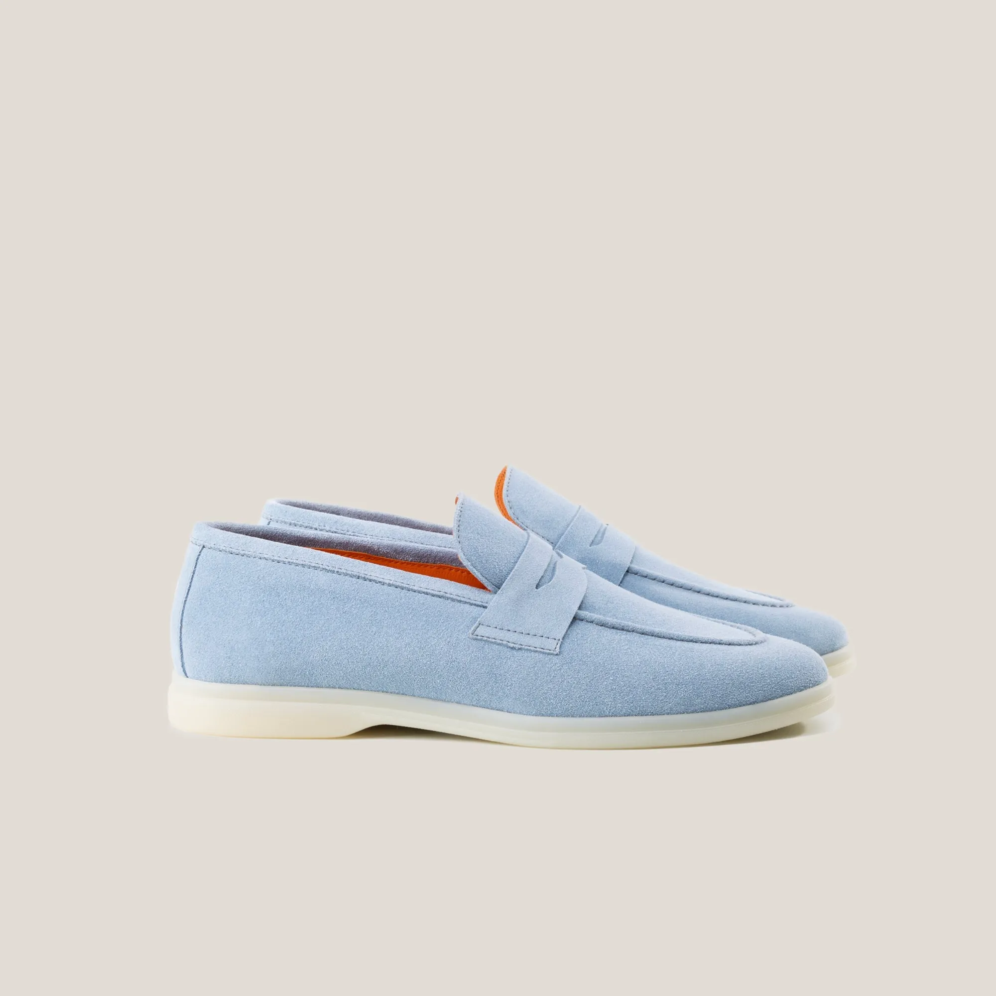 Portofino - Light Blue (Santorini) Suede - Penny Loafers