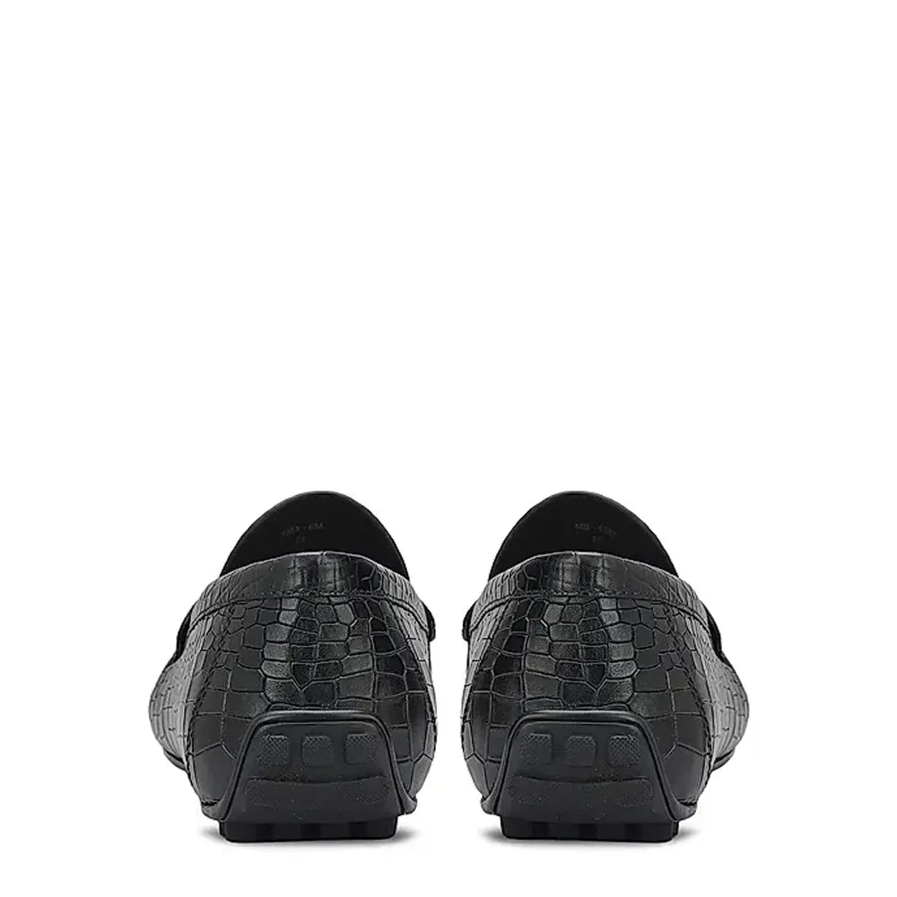 Premium Croco Textured Leather Driving Loafers