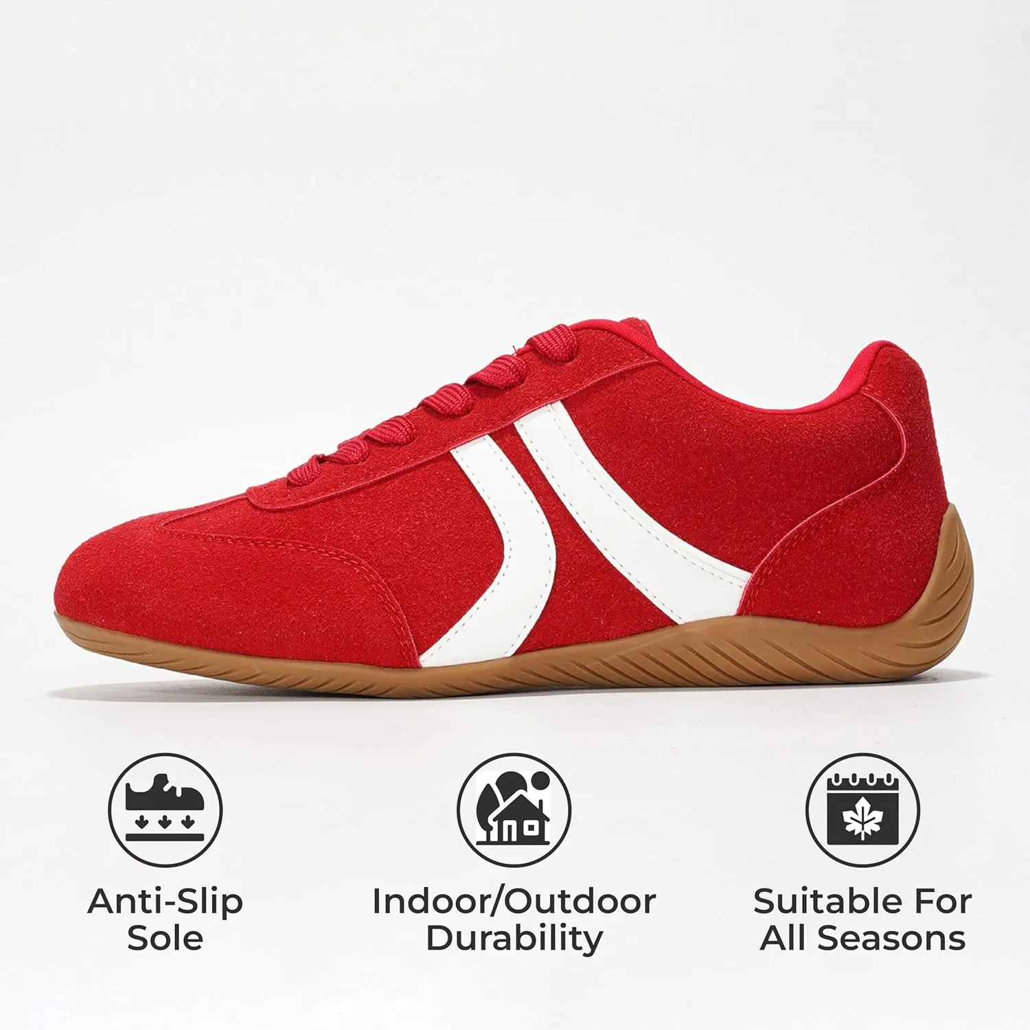 Project Cloud Leather Barefoot Shoes Women – Memory Foam Lace-Up Womens Sneakers – Lightweight & Non Slip Womens Shoes Casual – All-Day Women's Fashion Sneakers for 2025