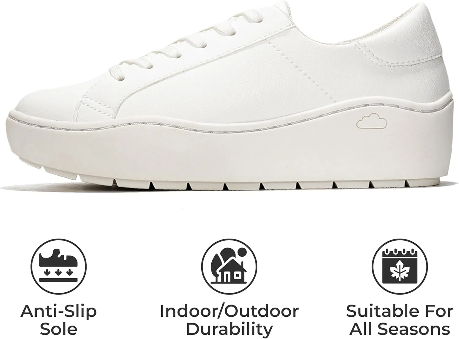 Project Cloud Platform Sneakers for Women – Lightweight Womens Sneakers with Memory Foam Insole – Non Slip Lace-Up Womens Shoes – Perfect Summer Shoes for Women 2025 (Bossy)