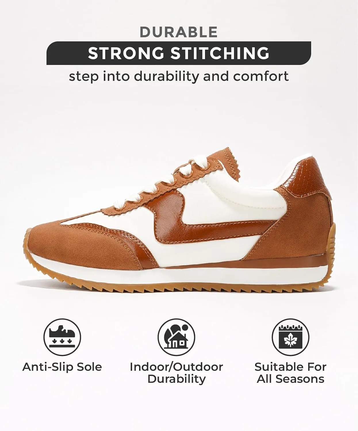 Project Cloud Sneakers for Women – Lightweight Lace-Up Shoes for Women with Memory Foam Insoles – Trendy Womens Shoes – Non-Slip, Comfortable Womens Sneakers (Madison)