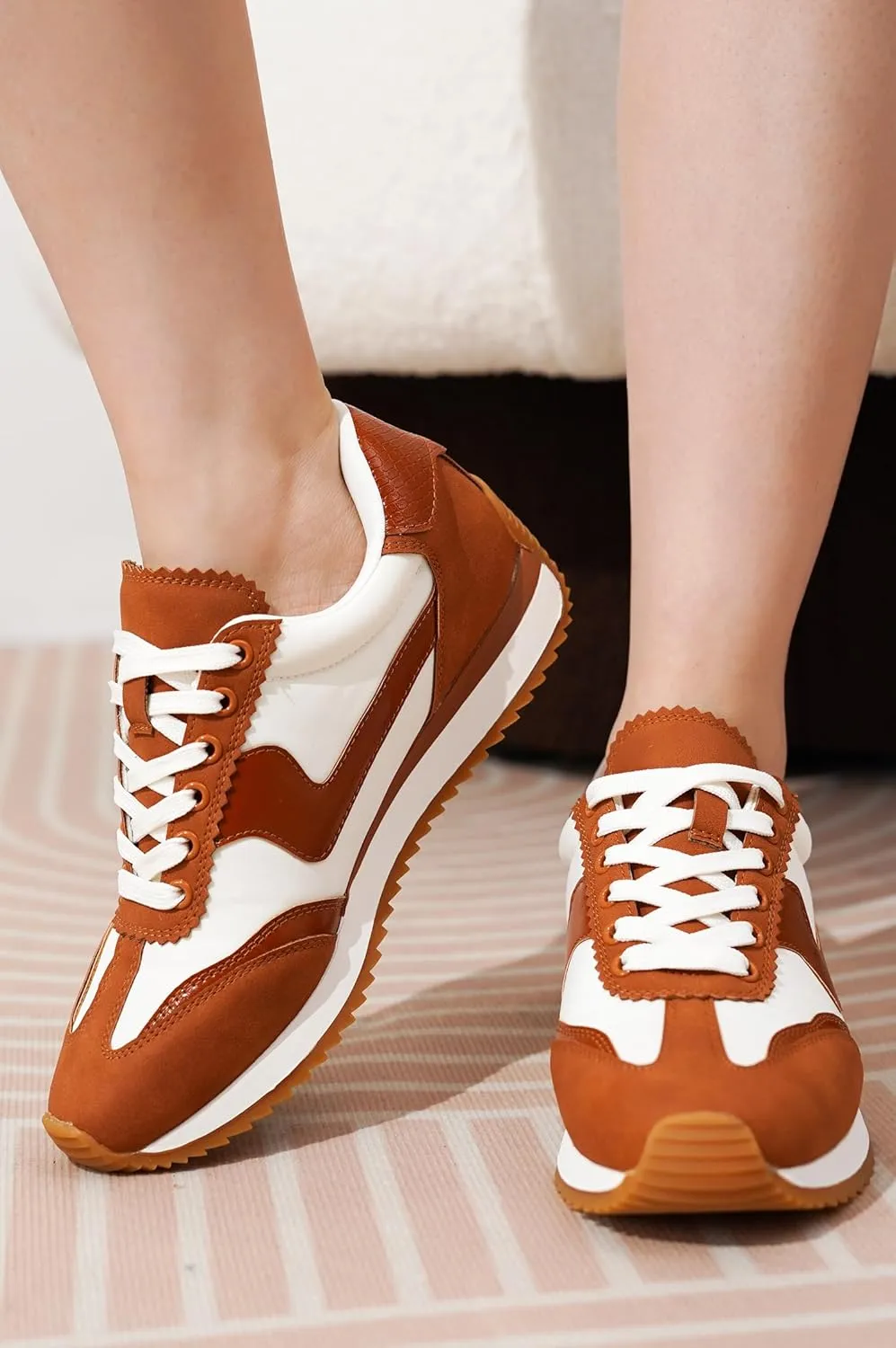 Project Cloud Sneakers for Women – Lightweight Lace-Up Shoes for Women with Memory Foam Insoles – Trendy Womens Shoes – Non-Slip, Comfortable Womens Sneakers (Madison)