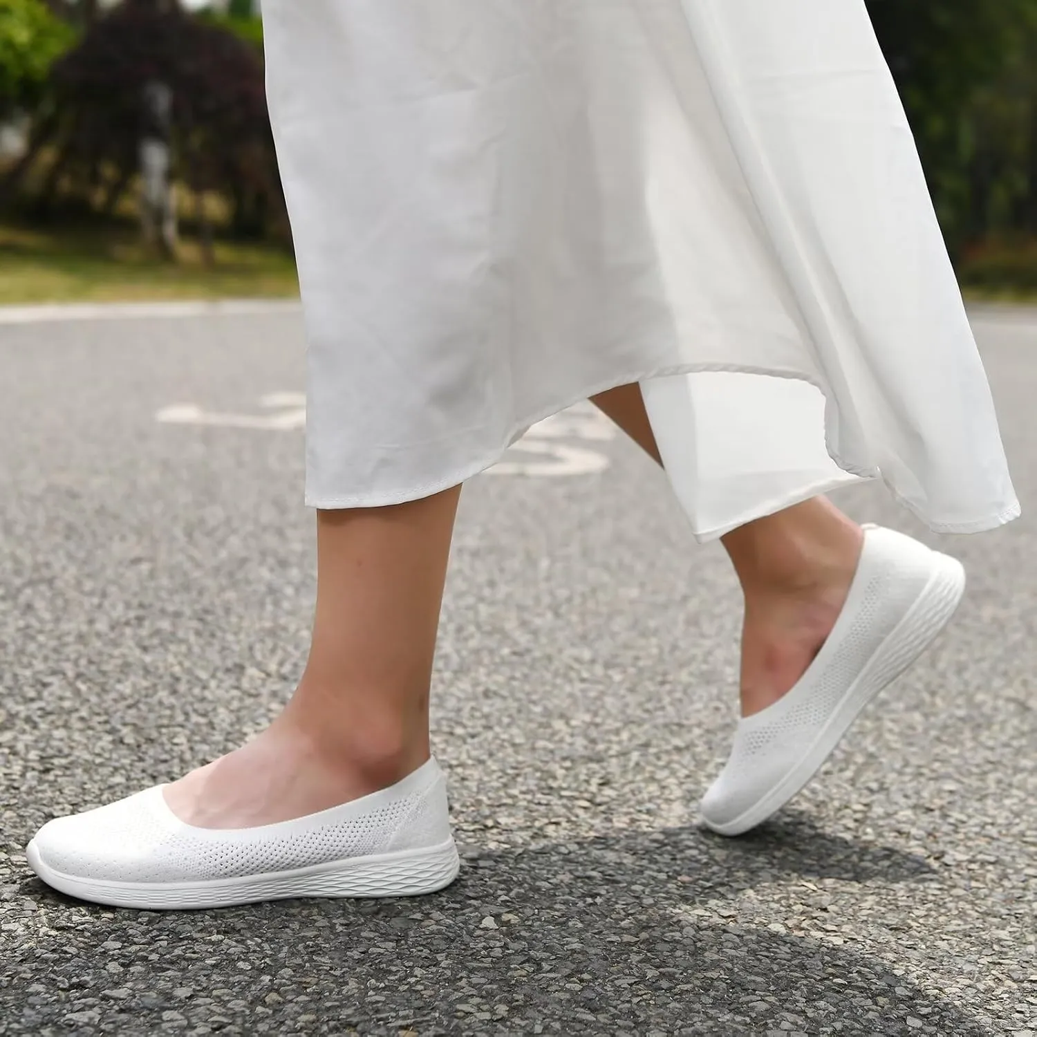 Puxowe Women's Shoes for Women Round Toe Slip on Women's Walking Flat Shoes Memory Foam Shoes Mesh Casual Nurse Sneakers Dress Shoes