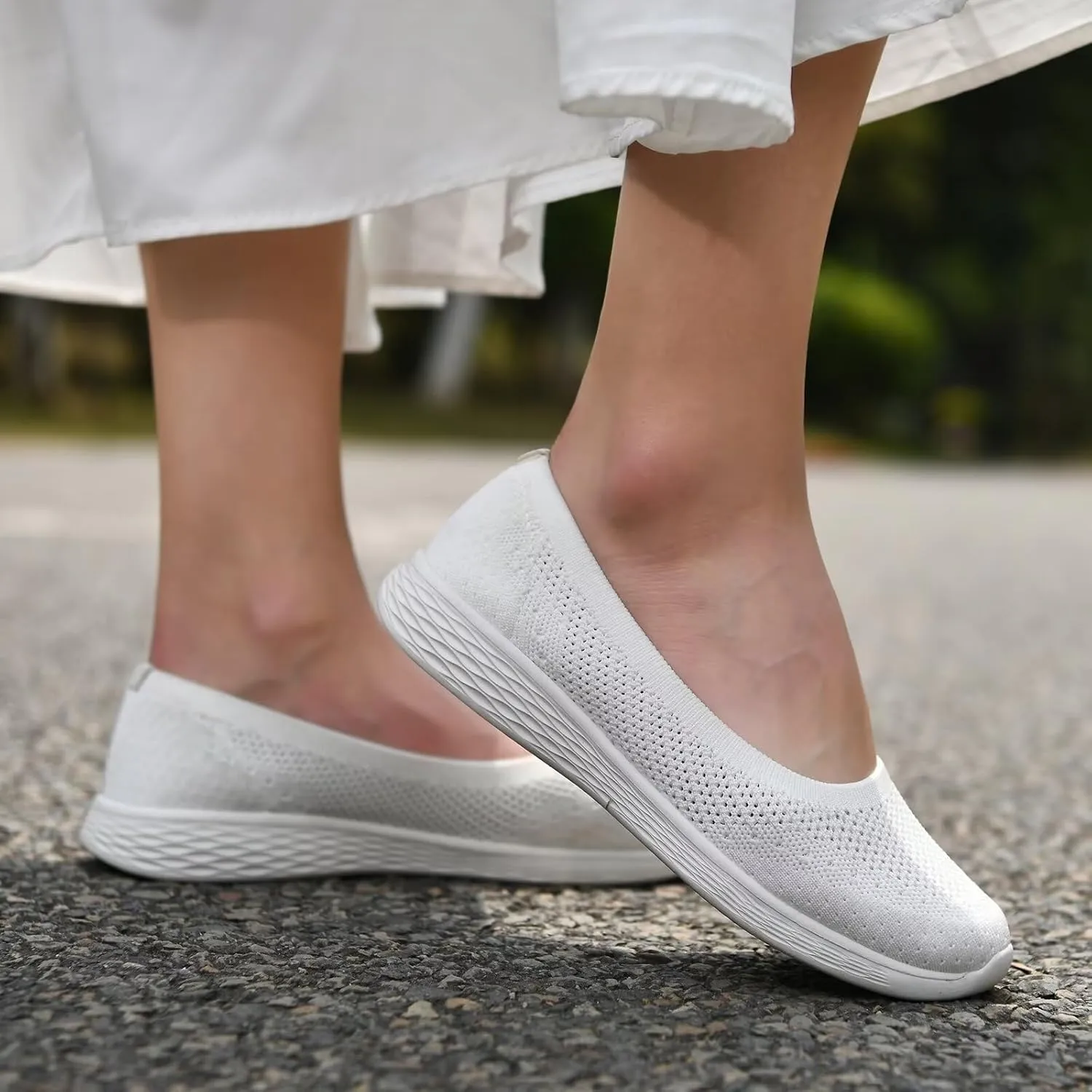 Puxowe Women's Shoes for Women Round Toe Slip on Women's Walking Flat Shoes Memory Foam Shoes Mesh Casual Nurse Sneakers Dress Shoes
