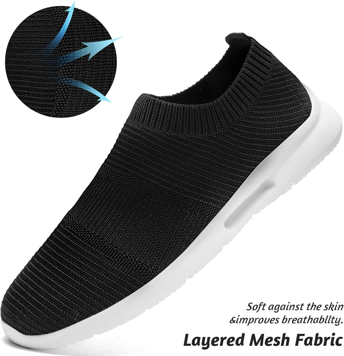 QIJGS Slip on Shoes for Men Running Tennis Athletic Gym for Men Mesh Lightweight Sports Fashion Workout Casual Sneakers