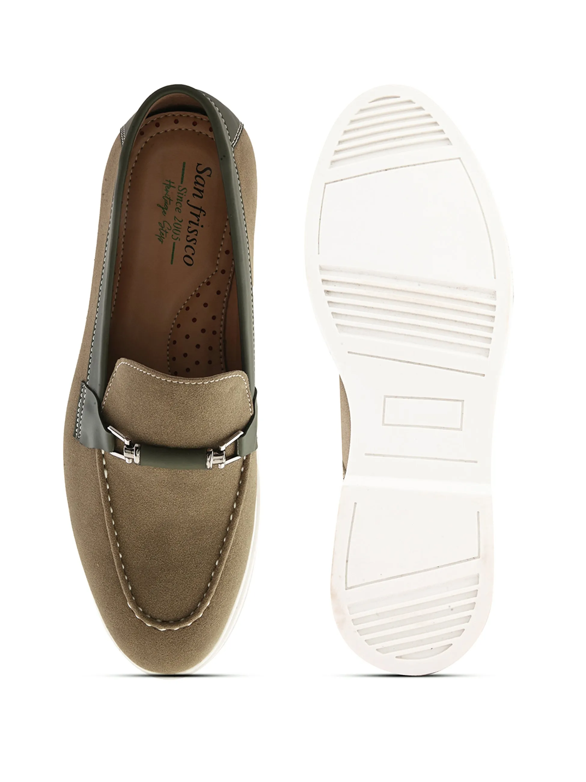 SAN FRISSCO Men Olive Casual Slip-On Shoes