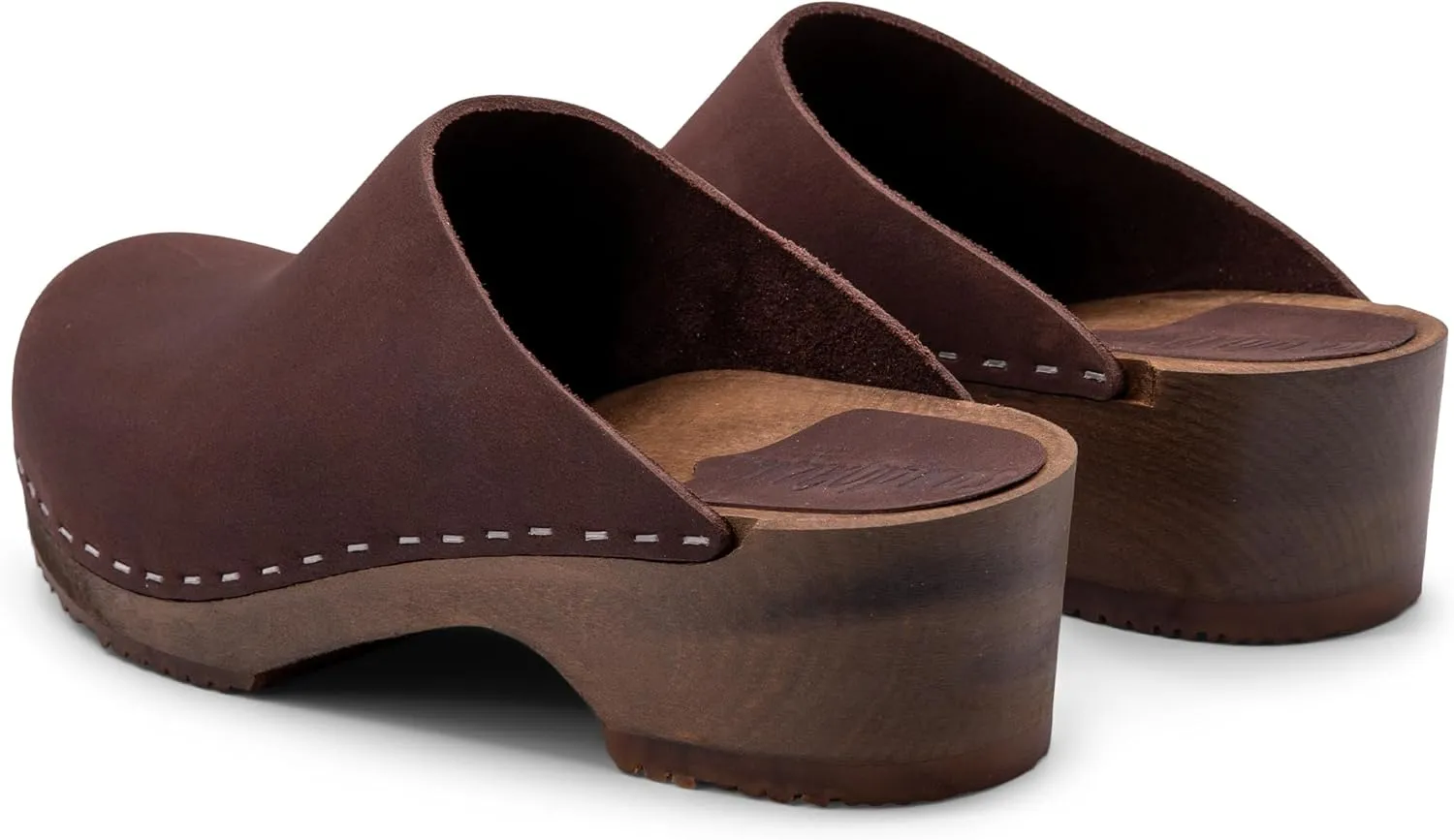 Sandgrens Handmade Swedish Wood Clogs for Women, Low Heel Mule | Austin