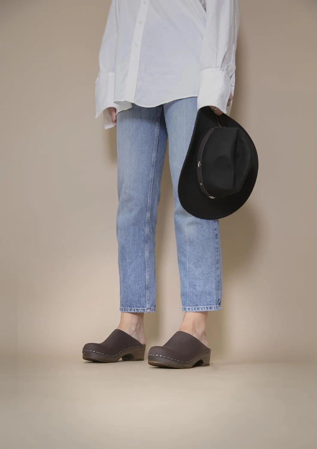 Sandgrens Handmade Swedish Wood Clogs for Women, Low Heel Mule | Austin