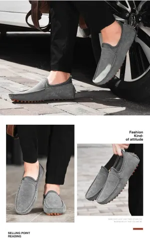 Santimon Men's Driving Penny Loafers Suede Moccasins Slip On Casual Dress Boat Shoes